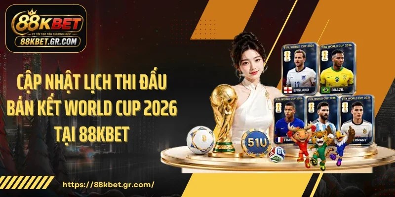 Lịch Thi Đấu Bán Kết World Cup 2026: Rực Lửa Đêm Mỹ, Càn Quét 88KBET Cập nhật lịch thi đấu bán kết World Cup 2026 tại 88KBET